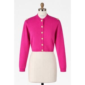 St. John Pink Button-Up Cardigan